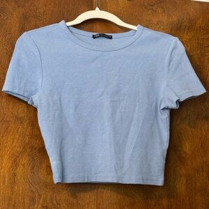Zara Light Blue Crop Top